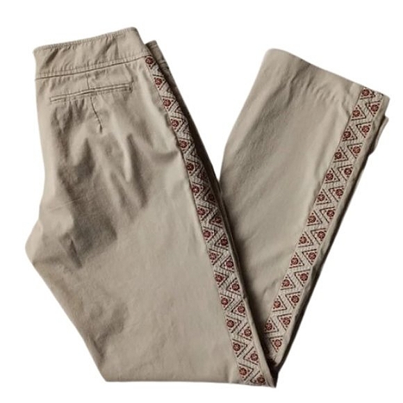 BCBG Vintage Y2K Embroidered Cotton Pant- Sz. 0 - Picture 1 of 9